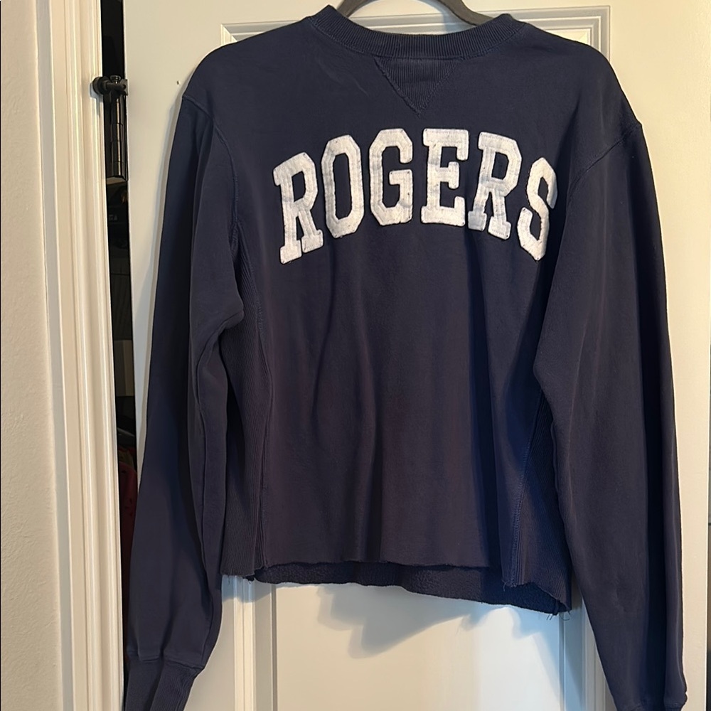 Navy Blue Sweatshirt with White 'ROGERS' Lettering